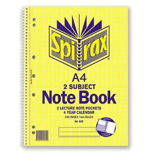 Spirax 605 A4 2 Subject Notebook 250PG
