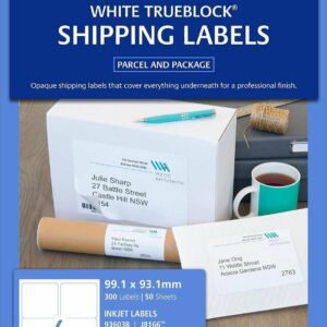 Avery White Parcel Labels ( J8166) 99.1 x 93.1 mm pack 300