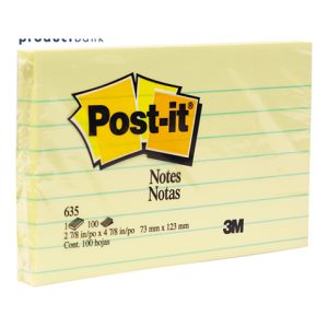 Post-it 635 Post-It Lined Notes 73X123mm Yellow