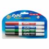 Expo Whiteboard Markers Fine Bullet Tip Assorted 4 Pack