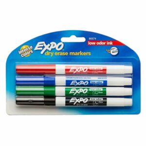 Expo Whiteboard Markers Fine Bullet Tip Assorted 4 Pack