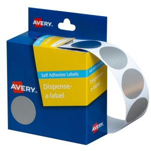 Avery Dispenser Labels Silver Circle 24 mm 250/Pack