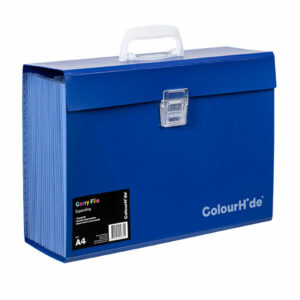 Colourhide Expanding Carry File Blue
