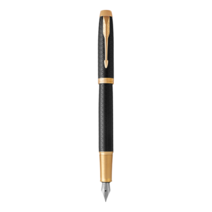 Parker IM Premium Black Etched Gold Trim Fountain Pen Medium Nib