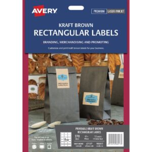 Avery Print-to-the-Edge Rectangle Labels Kraft Brown 270 Pack 980017