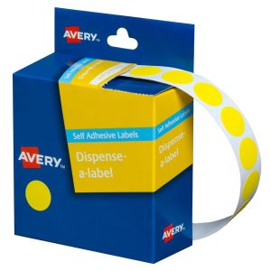 Avery Dispenser Label Yellow Circle 14mm 1050/Pack