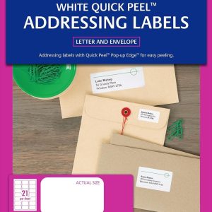 Avery Address Labels With Sure Feed Laser 21UP White Pack 100