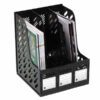 Marbig Magazine Rack 3 Section Black