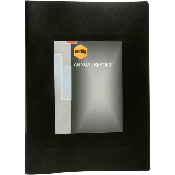 Marbig Non-Refillable Display Book A3 20 Pockets With Fram Black