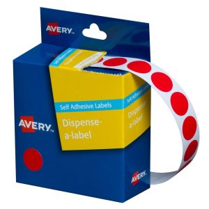 Avery Dispenser Labels Red Circle 14mm Pk/1050