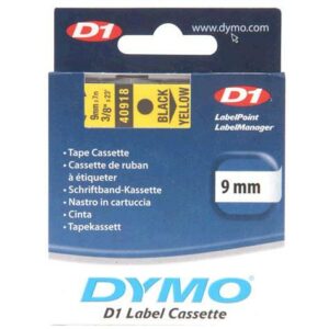 Dymo D1 Black on Yellow Tape 9mm x 7m SD40918