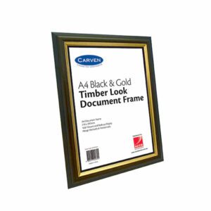 Carven Document Frame A4 Timber Look/Gold