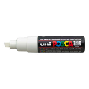 Uni Posca Poster Marker Chisel Shaped 8.0mm PC-8K White