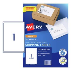 Avery White Shipping Labels (J8167) 199.6 x 289.1 mm 50/Pack