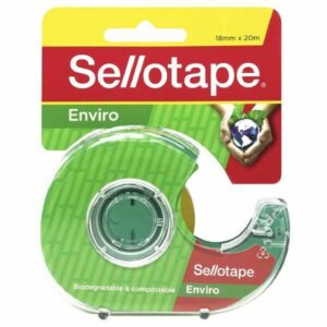 Sellotape Enviro Tape With Dispenser 18mm x 20m 8 Pack