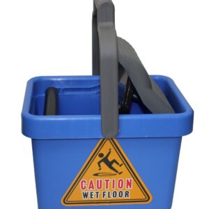 Cleanlink Mop Bucket Plastic Wringer 9 Litre Blue