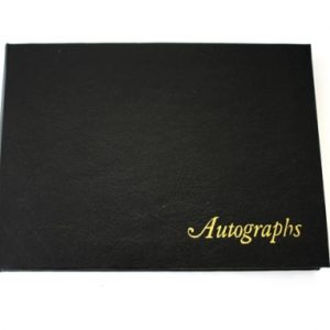 Autograph Book 105x145mm AU50 Black Leathergrain Cover