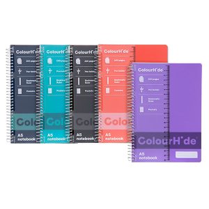 Colourhide Notebook A5 200 Page Assorted 5 Pack