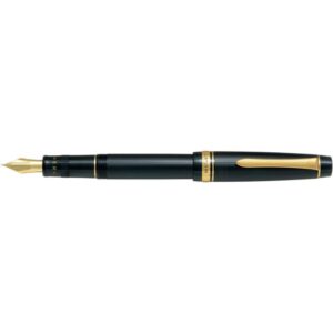 Pilot Justus 95 Fountain Pen Black Strip Barrel 14K Gold Nib