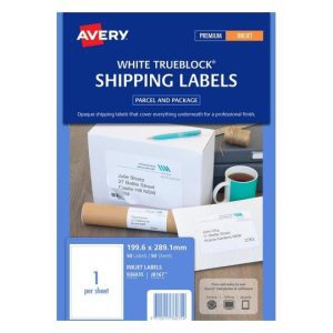 Avery White Shipping Labels (J8167) 199.6 x 289.1 mm 50/Pack