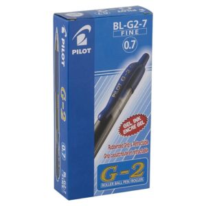 Pilot BL-G2-7 G2 Retractable Gel Pen 0.7mm Blue Pack 12