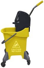 Cleanlink Mop Bucket Deluxe Downward Press 31 Litre Yellow