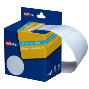 Avery Dispenser Labels White Circle 32 mm 350/Pack