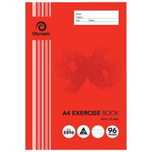Olympic Exercise Book A4 96 Page 8mm Feint Ruled