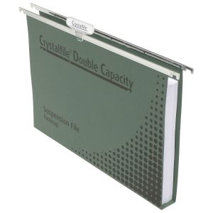 Crystalfile Double Capacity Suspension Files with Tabs & Inserts - Box of 50