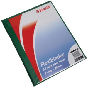 Esselte Flexibinder 2 Ring 20mm A4 Clear Front Green