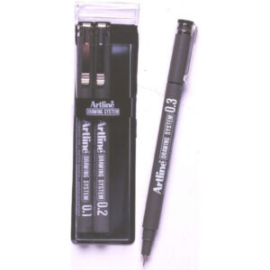 Artline 230 Drawing System Pen 0.1mm 0.2mm 0.3mm Black Wallet 3
