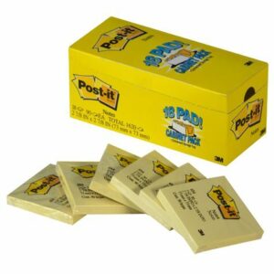 Post-it 654-18CP Yellow Notes 73 X 73 Cabinet Pack Pk/18