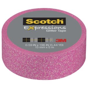 Scotch Expressions Glitter Tape 15mm x 5m Pale Pink