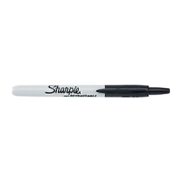 Sharpie Retractable Permanent Marker Fine Point Black Box of 12
