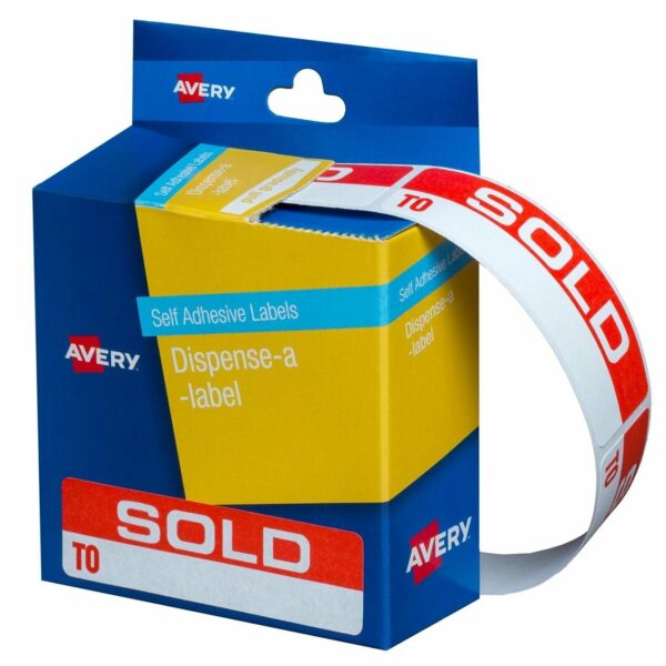 Avery Pre-printed Dispenser Labels 'Sold To' Pk/125
