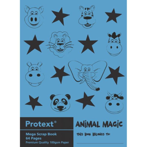 Protext Animal Magic Scrap Book 64 pages 100gsm 330 X 240mm Assorted