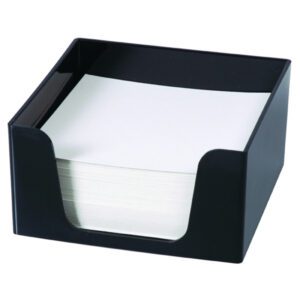 Esselte SWS Plastic Memo Cube WITH 500 Blank Sheets Black