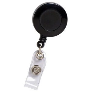Rexel Retractable Card Holder with Strap and Nylon Cord - Black