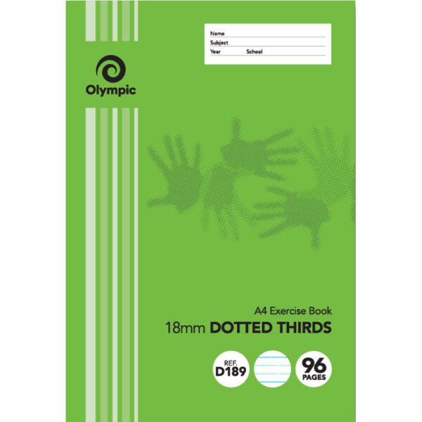 Olympic Exercise Book A4 18mm 96 Page Dotted Third 55gsm