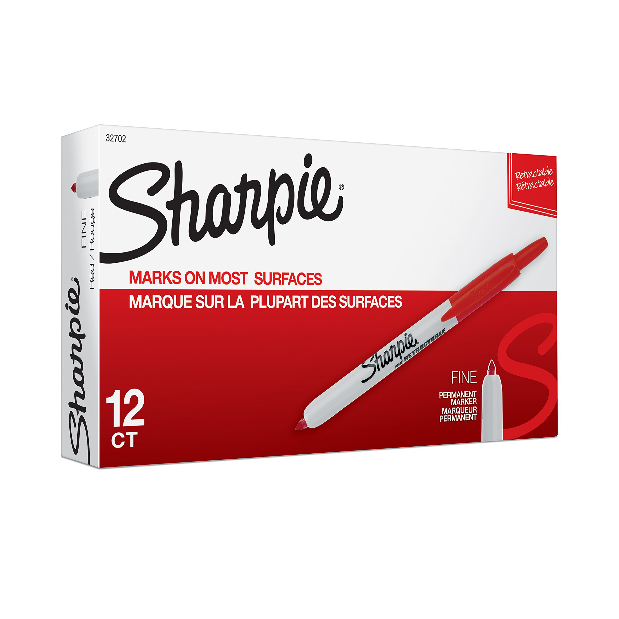 Sharpie Retractable Permanent Marker Fine Point Red