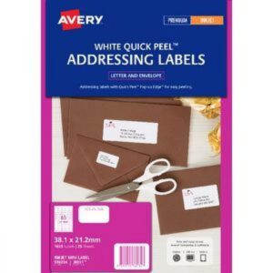 Avery 65up White Quick Peel Address Labels Pkt25