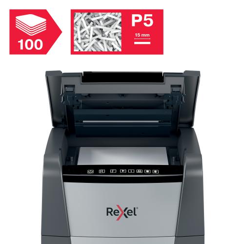 Rexel Optimum Autofeed Shredder 100M Micro Cut front 1