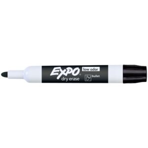 Expo Bullet Whiteboard Markers Black 12 Pack