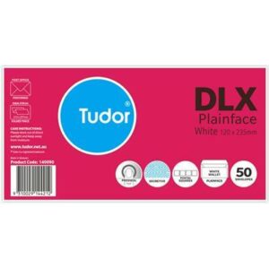 Tudor DLX Envelopes 120 X 235mm White 50/Pack