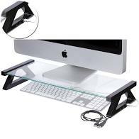 Esselte 30052 Glass Monitor Stand 57cm Black Legs With 3 USB Ports