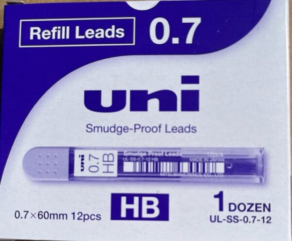 Uniball Uni Smudge-Proof  Leads 0.7mm HB Box Of 12