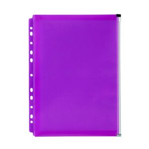 Marbig Binder Wallet A4 Right Side Zip Open Purple