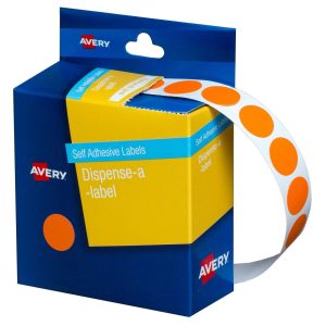 Avery Dispenser Label Orange Circle 14mm 1050/Pack