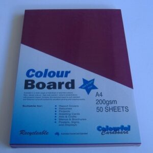 Colourboard Maroon A3 297x420mm 50/Pack