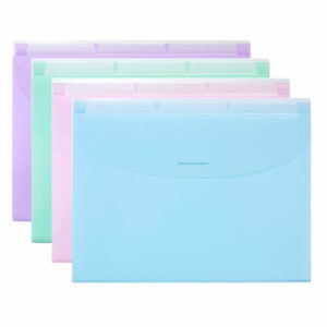Marbig 900698 Expanding Wallet With 3 Tabs Pastel Assorted 8 Pack